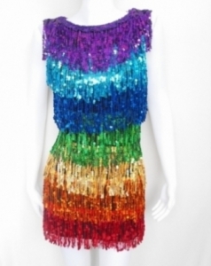 rainbow fringe dress