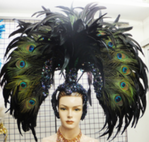 H075p Peacock Showgirl Headdress