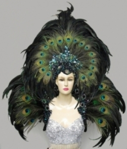 MUL Peacock Showgirl Shoulder Pieces Headdress
