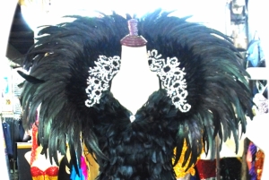 BLK2 Feather Costume Showgirl Shoulder Pieces