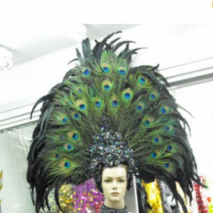 T010  Peacock Showgirl Headdress