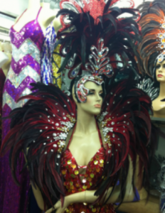 C025 Carnival Brazilian Rio Carnival Samba Dance Costume  LaLa Showgirl Headdress and Backpiece