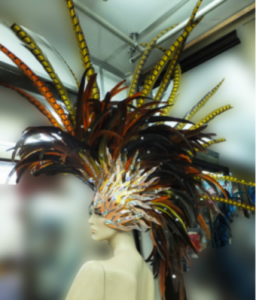 H043 Feather Crystal Mohawk Showgirl Headdress