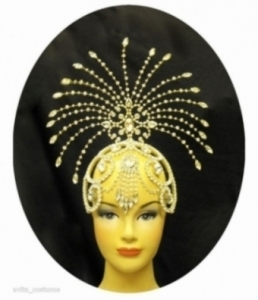 Queen 9 Crystal Feather Showgirl Headdress