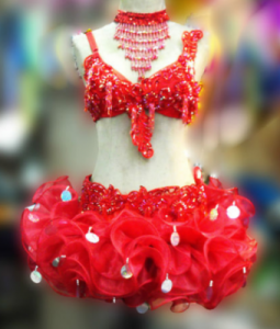 M043A Chacha Ruffle Showgirl Dress
