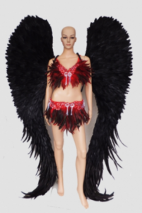 B023B Victoria's Secret Model Black Devil Satan Feather Angel Angel Wings