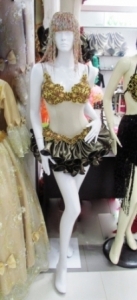 M076 Tango Salsa Sequin Fringe Showgirl Dress
