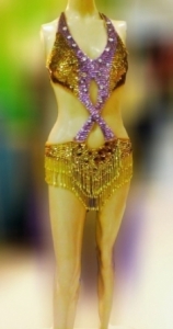 L033 Crystal Sequin Showgirl Leotard Showgirl Bodysuit