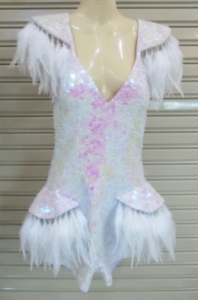 M091 Little Rabbit Feather Showgirl Dress Romper