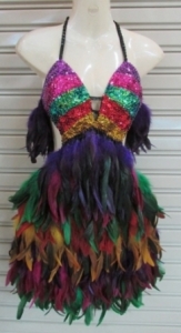 M093 Sexy Forester Feather Showgirl Dress