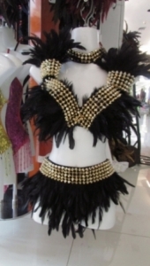 FTRC Feather Showgirl Bra Skirt Showgirl Bra Belt Pageant Costume