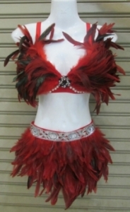 M012 Star Feather Showgirl Bra Belt Skirt