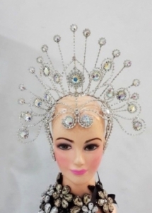 6B Carnival Brazilian Rio Carnival Samba Dance Costume  Beauty Pageant Crystal Showgirl Headdress Crown Tiara