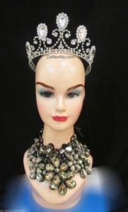 HQC23 Miss Universe Flower America Princess Crystal Showgirl Headdress Crown