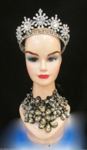 HQC22 Miss Universe Sunshine America Princess Crystal Showgirl Headdress Crown