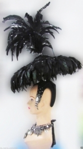 H176 Samurai Warrior Crystals Umbrella Showgirl Headdress