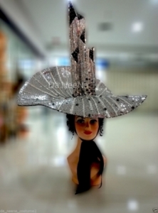 H213 Civilized Tower Head Hat Wig Showgirl Headdress
