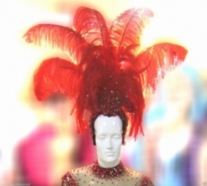 H15011 Red Flower Princess Crystal  Showgirl Headdress