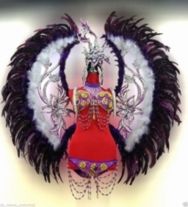 C516 Little Devil Showgirl Headdress Angel Wings Costume Set