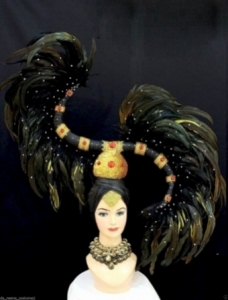 H563  Feather Longhorns Prince / Princess Queen  Showgirl Headdress