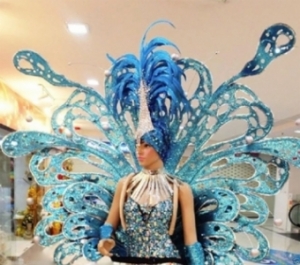 C058BB Victoria Secret Blue Angel Butterfly Showgirl Headdress Shoulder Pieces