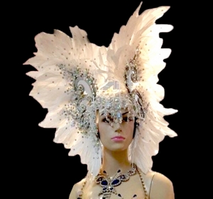 C580H Winter Butterfly Princess Showgirl Headdress