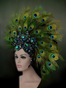 PT Peacock Crown Showgirl Headdress