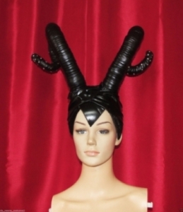 H3KK Maleficent Demons Leather Showgirl Headdress