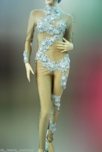 M016 Painting Nude Showgirl Bodysuit