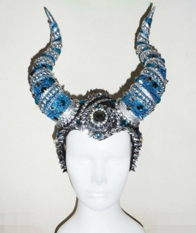 H618 The Strong Viking Longhorns Warrior Crystal Showgirl Headdress