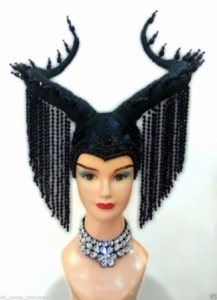 H641C Black Longhorns Princess/Prince Showgirl Headdress