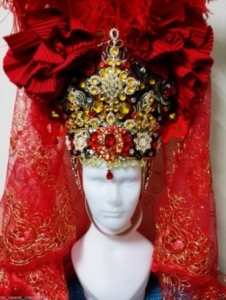 H625 Forest God Goddess Crystal Showgirl Headdress