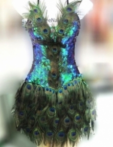 M1455 Peacock Angel Feather Dance Showgirl Dress