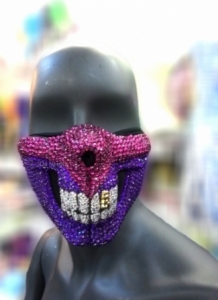H653 The Devil Monster Dancer Crystal Mask Showgirl Headdress
