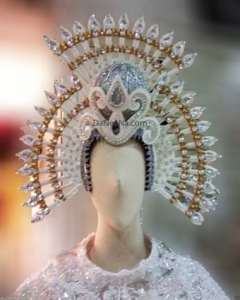 H168 Geisha Lady Showgirl Dance Burlesque Crystal Showgirl Headdress