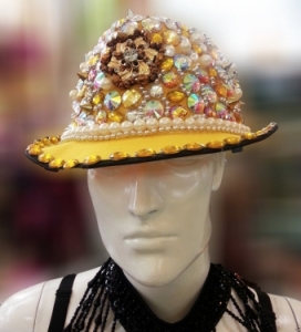 H162 Colorful Delight Boy Showgirl Vegas Cabaret Dance Crystal Hat