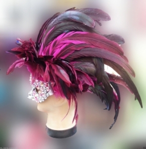 H161 Hawk Princess Showgirl Vegas Cabaret Dance Feather Crystal Mask