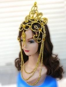 H047A Queen Crown Princess Crystal Crown Showgirl Headdress