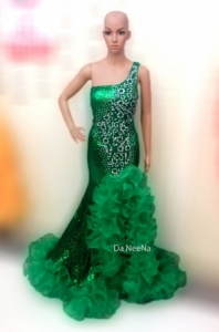 G517Miss Universe Crystal Showgirl Gown Showgirl Dress