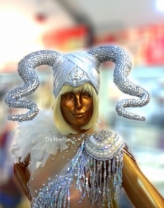 H670 Pretty Devil Queen Crystal Showgirl Headdress