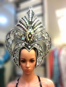 C673H Black Seaweed Princess Crystal Showgirl Headdress