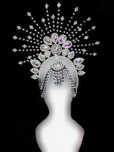 HQC645 Star Flower Princess Carnival Brazilian Rio Carnival Samba Dance Costume  Crystal Crown
