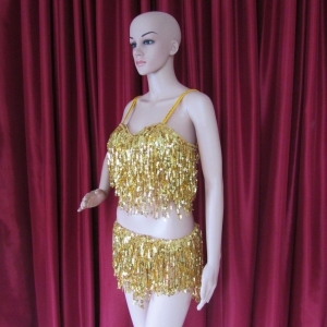 R37 Gold Sequin Pants Costume S