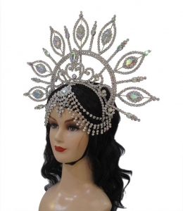 HQC687 Leaf Princess Carnival Brazilian Rio Carnival Samba Dance Costume  Crystal Crown