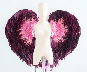 C720 Giant Heart Angel Showgirl Shoulder Pieces