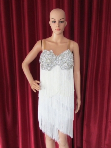R52 White Angel Showgirl Dress L