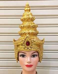 H755 Asian Thai Red Diamond Angel Showgirl Headdress