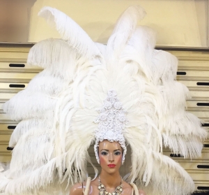 H797 White Victoria Showgirl Headdress