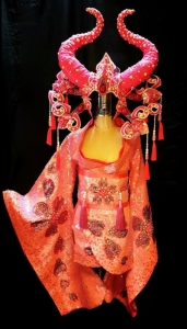 HUT C812Red Bull Queen Princess Crystal Emperor Headdress Costume Set