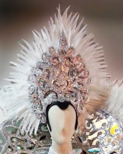WHITE Swan Showgirl Headdress Showgirl